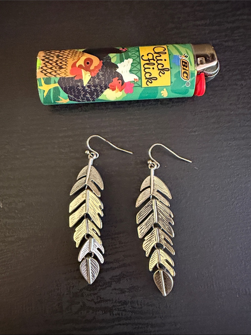 Free People Silver Leaf Drop Earrings